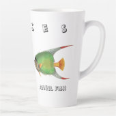 Custom Green Angel Fish Pisces Astrological Sign Milchtasse (Rechts)