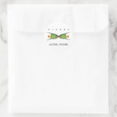 Custom Green Angel Fish Pisces Astrological Sign Runder Aufkleber (Tasche)