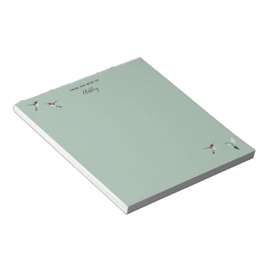 Custom Green Anna’s Hummingbirds Notepad Notizblock (angewinkelt)