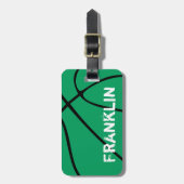 Custom Green Basketball Gepäckanhänger (Vorderseite vertikal)