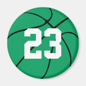 Custom Green Basketball Round Kühlschrankmagnet (Vorne)