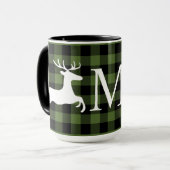 Custom Green Black Buffalo Lumberjack Karo Kariert Tasse (Vorderseite Links)