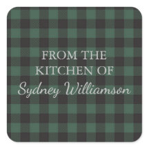 Custom Green Black Buffalo Tartan Karierte Küche