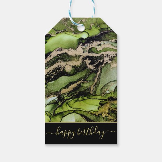 Custom Green Black Gold Einzigartig Geschenkanhänger (Vorderseite)