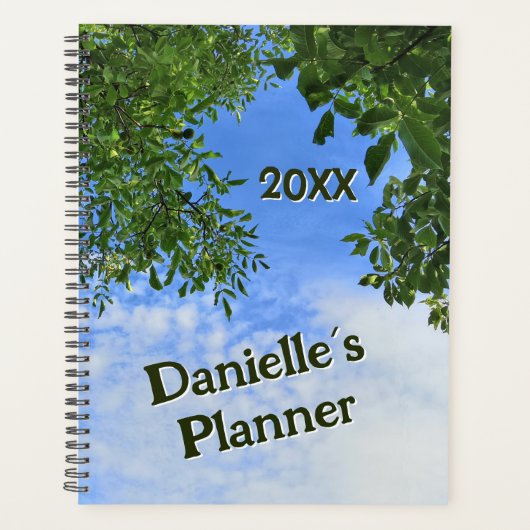 Custom Green Blätter Blue Sky Tree Crown Foto - Planer (Vorderseite)