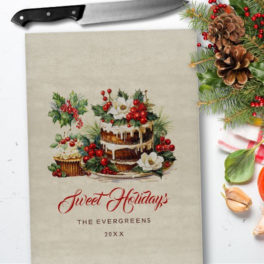 Custom Green Blätter Watercolor Weihnachten im Jah Schneidebrett