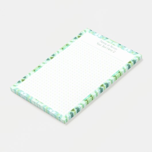 Custom Green Blue Dot Grid Student Geschenkplaner Post-it Klebezettel (angewinkelt)