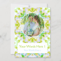 Custom Green Blue Wedding Magnetic Dankeschön Card