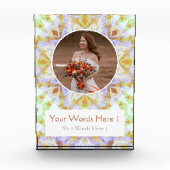 Custom Green Brown Star Hochzeitspende Fotoblock (Vorderseite)