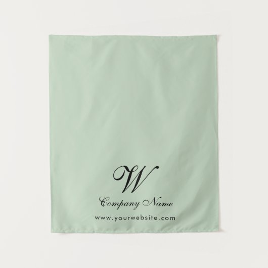 Custom Green Business Table Runner Banner Script Wandteppich (Vorderseite)