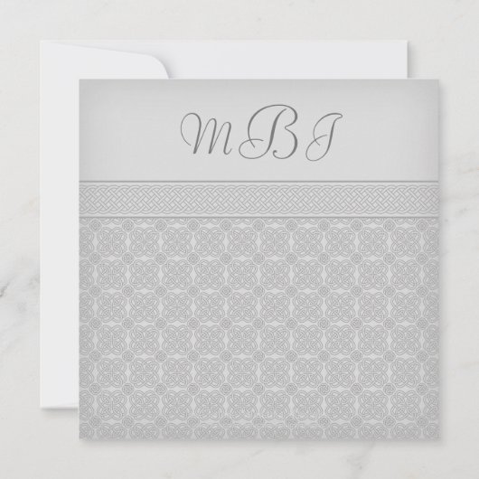 Custom Green Celtic Knot Square Hochzeit Einladung (Rückseite)