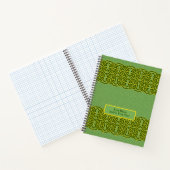 Custom Green Celtic Knüpfarbeit Spiral Notebook Notizblock (Innenseite)