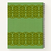Custom Green Celtic Knüpfarbeit Spiral Notebook Notizblock (Rückseite)