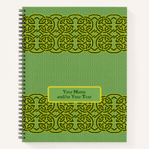 Custom Green Celtic Knüpfarbeit Spiral Notebook Notizblock