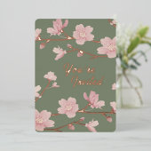 Custom Green Christmas Real Gold Foil Einladung (Stehend vorne)