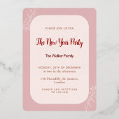 Custom Green Christmas Real Gold Foil Einladung (Rückseite)