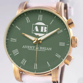 Custom Green Dial Roman Numeral  Luxury Gift for W Armbanduhr