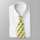 Custom Green Dinosaur Muster Neck Ties Krawatte (Gebunden)