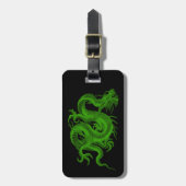 Custom Green Dragon Draco Gepäckmarke Gepäckanhänger (Vorderseite vertikal)