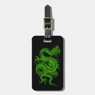 Custom Green Dragon Draco Gepäckmarke Gepäckanhänger