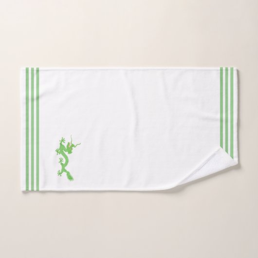 Custom Green Dragon & Three Strikes on White Badhandtuch Set (Handtuch)