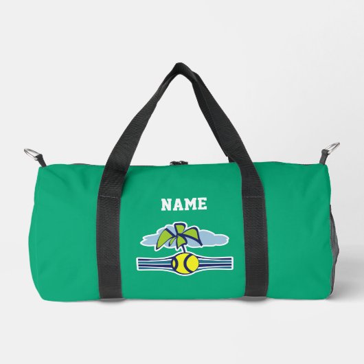 Custom green duffle bag for tennis player (Vorderseite)