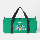 Custom green duffle bag for tennis player (Rückseite)