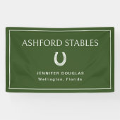 Custom Green Equestrian Stall Horse Show Banner (Horizontal)