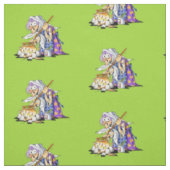 Custom Green Fabric Happy Halloween mit Hexe Stoff (Muster)