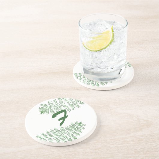 Custom Green Fern Monogram Untersetzer von Cheryls (Seite)