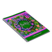 Custom Green Floral Hearts Glücklicher Spaß farben Notizblock (Rechte Seite)