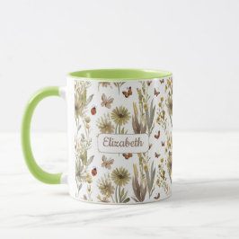 Custom Green Floral | Nature-Inspired Gift for Her Tasse