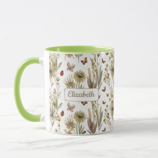 Custom Green Floral | Nature-Inspired Gift for Her Tasse (Links)