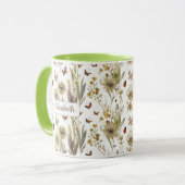 Custom Green Floral | Nature-Inspired Gift for Her Tasse (Vorderseite Links)
