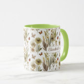 Custom Green Floral | Nature-Inspired Gift for Her Tasse (VorderseiteRechts)