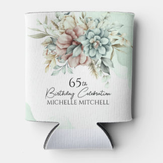Custom Green Floral Vintag 65. Geburtstag Dosenkühler