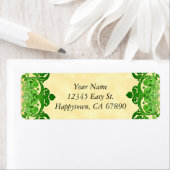 Custom Green Floral Vintag Art Address Labels (Insitu)