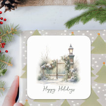 Custom Green Folies Berries Snow Winter Weihnachte