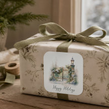 Custom Green Folies Berries Snow Winter Weihnachte