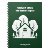 Custom Green Forest House Real Anwesen Company Notizblock (Vorderseite)