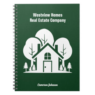 Custom Green Forest House Real Anwesen Company Notizblock