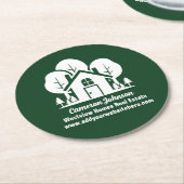 Custom Green Forest House Real Anwesen Company Runder Pappuntersetzer (Angewinkelt)