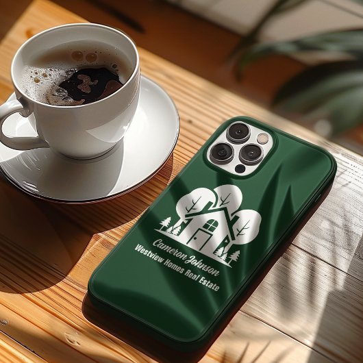 Custom Green Forest House Real Estate Company Case-Mate iPhone Hülle