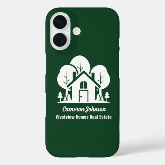 Custom Green Forest House Real Estate Company Case-Mate iPhone Hülle (Rückseite)