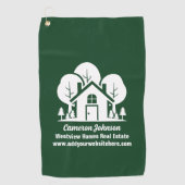 Custom Green Forest House Real Estate Company Golfhandtuch (Vorderseite)