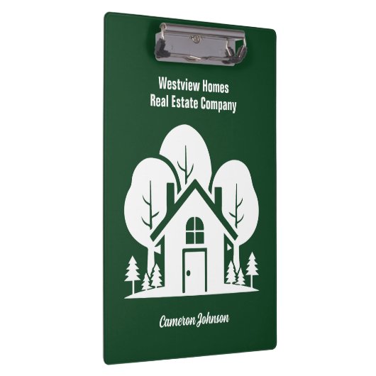 Custom Green Forest House Real Estate Company Klemmbrett (Rechts)