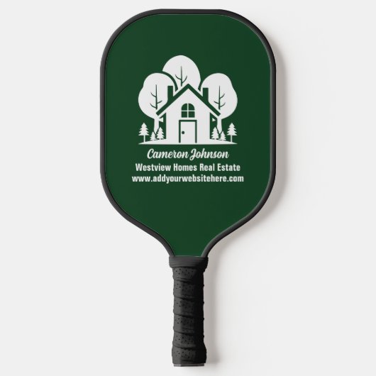 Custom Green Forest House Real Estate Company Pickleball Schläger (Vorderseite)