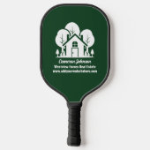 Custom Green Forest House Real Estate Company Pickleball Schläger (Rückseite)