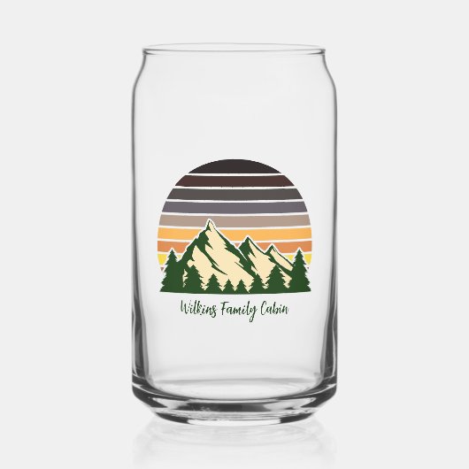 Custom Green Forest Mountain Cabin Dosenglas (Vorderseite)