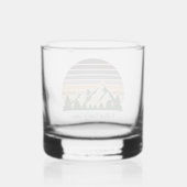 Custom Green Forest Mountain Cabin Whiskyglas (Rückseite)